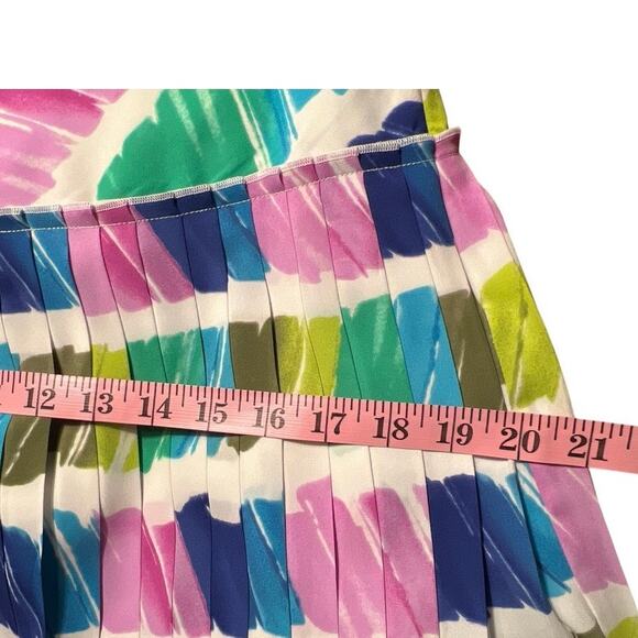 Lord & Taylor 424 Fifth Abstract Pleated Skirt Size 6 Bright Pastel Sketchbook - Picture 7 of 8